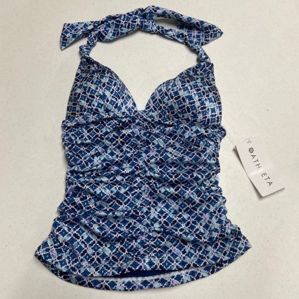 Athleta Aqualuxe Print Halter Tankini XS - Picture 4 of 5